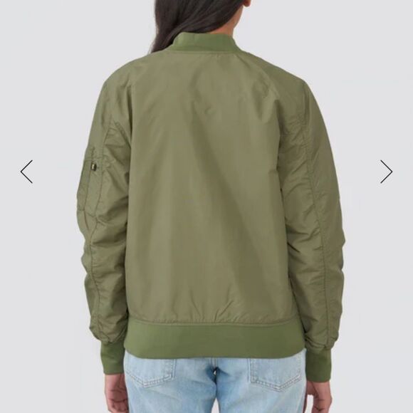 Alpha Industries Women’s Medium 2B Scout W Sage Green Bomber Flight Jacket - Picture 4 of 7